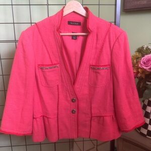 White House Black Market Pink Tweed Dress Cost Size 12